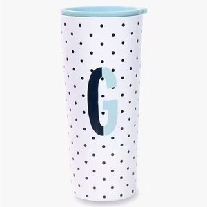 Kate‎ Spade Sparks Of Joy Stainless Steel  Polka Dot Tumbler with Letter G